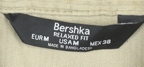 Bershka Men’s Beige Corduroy Relaxed Fit Jacket Size M