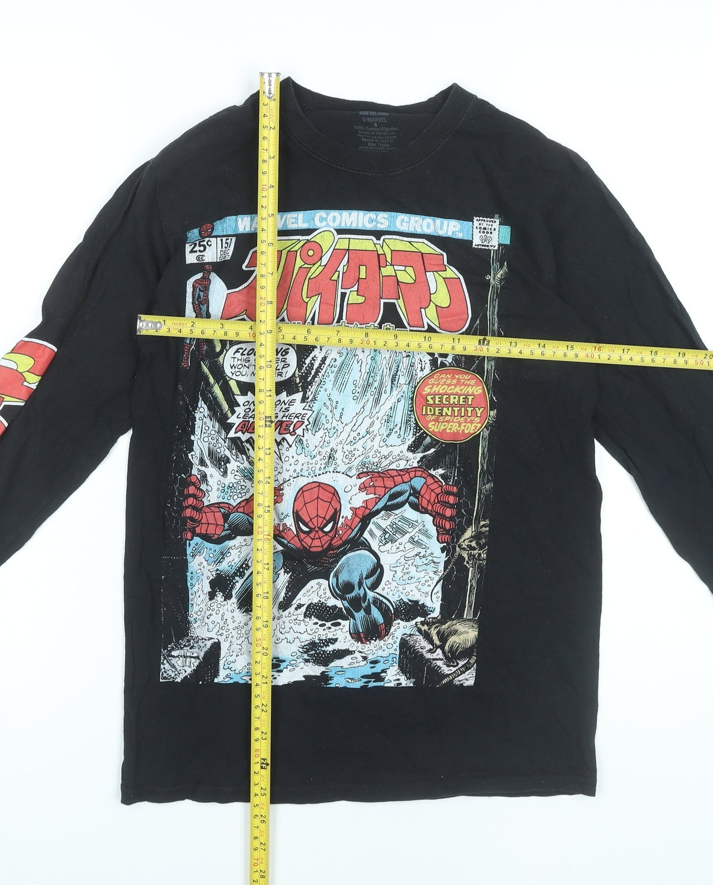 Marvel Spider-Man Men's Black Long Sleeve Graphic T-Shirt Small