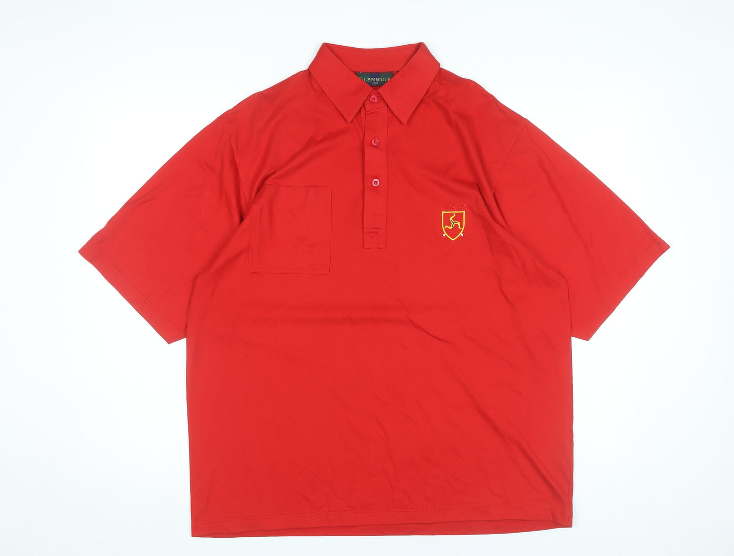 Glenmuir Men’s Red Polo Shirt L Cotton Blend Golf Casual