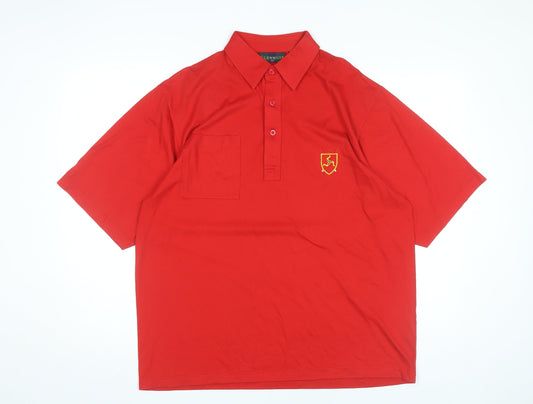 Glenmuir Men’s Red Polo Shirt L Cotton Blend Golf Casual