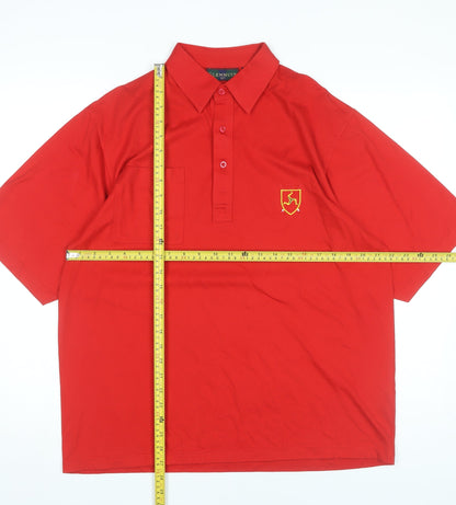 Glenmuir Men’s Red Polo Shirt L Cotton Blend Golf Casual