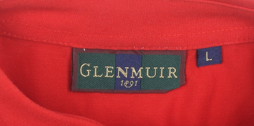 Glenmuir Men’s Red Polo Shirt L Cotton Blend Golf Casual