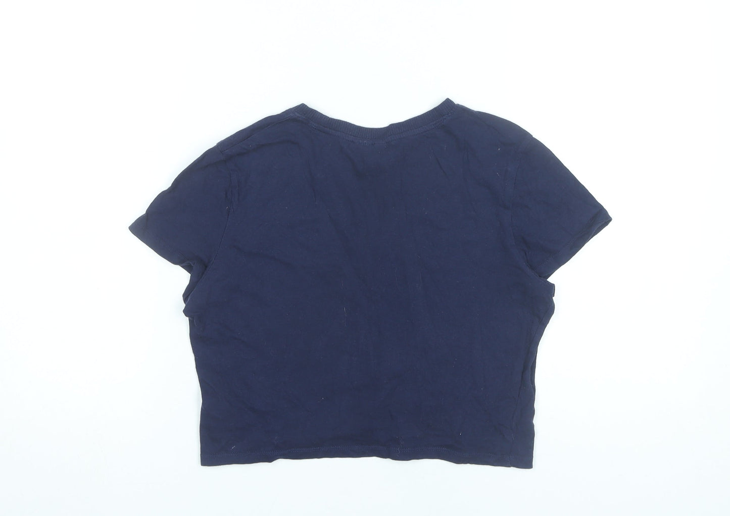 H&M Divided Women’s Blue Cropped T-Shirt Size 12 Casual Sports