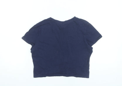 H&M Divided Women’s Blue Cropped T-Shirt Size 12 Casual Sports