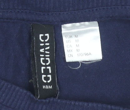H&M Divided Women’s Blue Cropped T-Shirt Size 12 Casual Sports