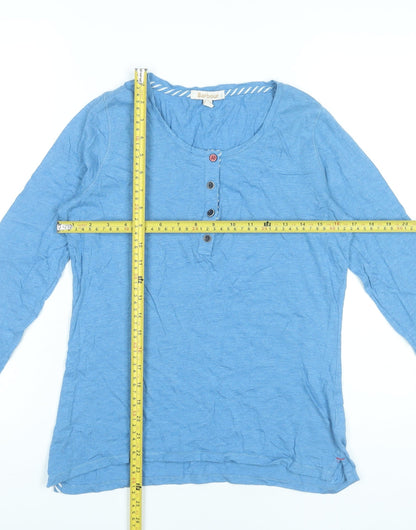 Barbour Womens Blue Long Sleeve Cotton Viscose Basic T-Shirt UK 10