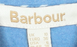 Barbour Womens Blue Long Sleeve Cotton Viscose Basic T-Shirt UK 10