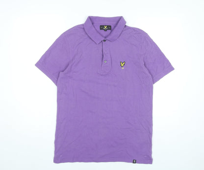 Lyle & Scott Men’s Purple Cotton Polo Shirt Size L Short Sleeve