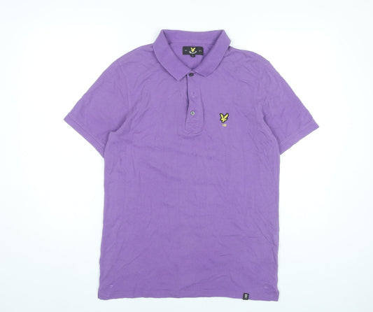 Lyle & Scott Men’s Purple Cotton Polo Shirt Size L Short Sleeve