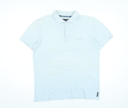 Armani Jeans Men’s Blue Cotton Polo Shirt Size L Short Sleeve