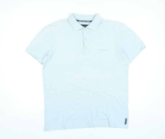 Armani Jeans Men’s Blue Cotton Polo Shirt Size L Short Sleeve