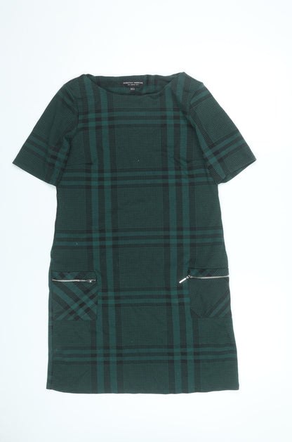 Dorothy Perkins Women’s Green Check Shift Dress Size 10 Workwear
