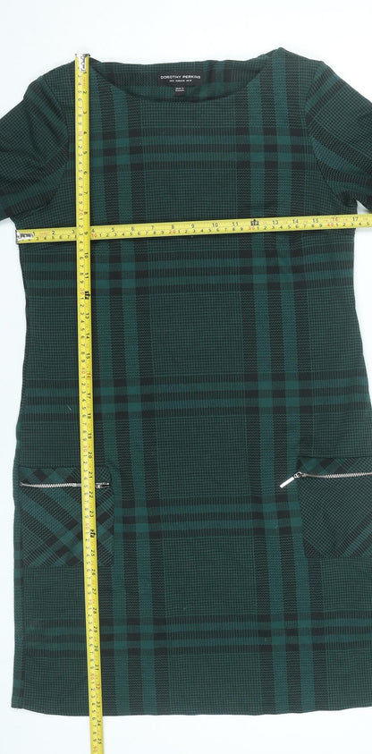 Dorothy Perkins Women’s Green Check Shift Dress Size 10 Workwear