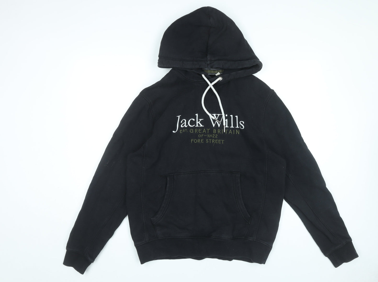 Mens UK Size M Jack Wills Black Pullover Hoodie