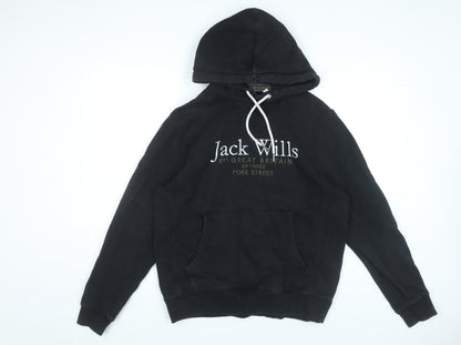 Mens UK Size M Jack Wills Black Pullover Hoodie
