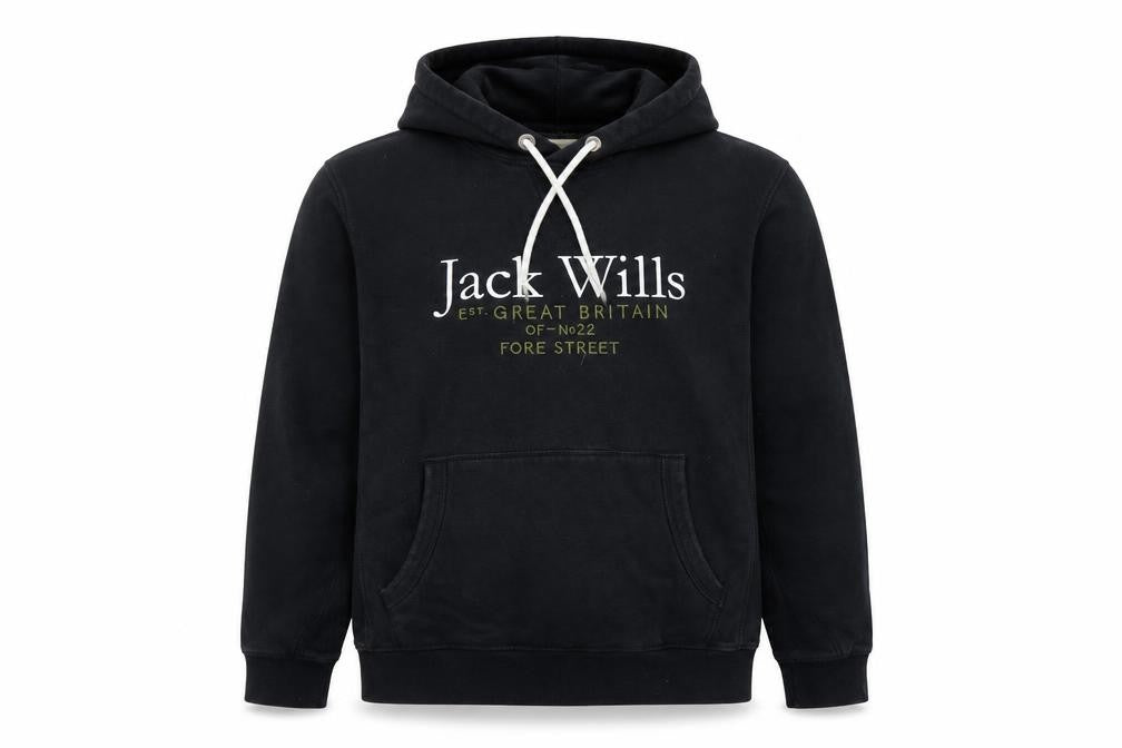 Mens UK Size M Jack Wills Black Pullover Hoodie