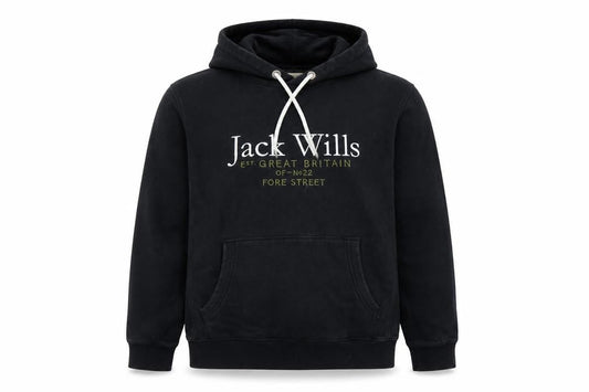 Mens UK Size M Jack Wills Black Pullover Hoodie