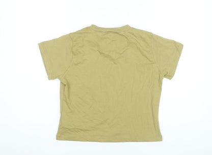 PrettyLittleThing Women Green UK 16 Graphic Print Basic T-Shirt