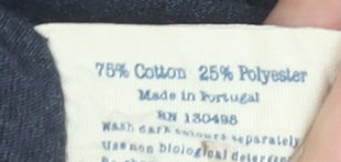 Jack Wills Womens Blue Slim Fit Logo T-Shirt UK 10 Casual