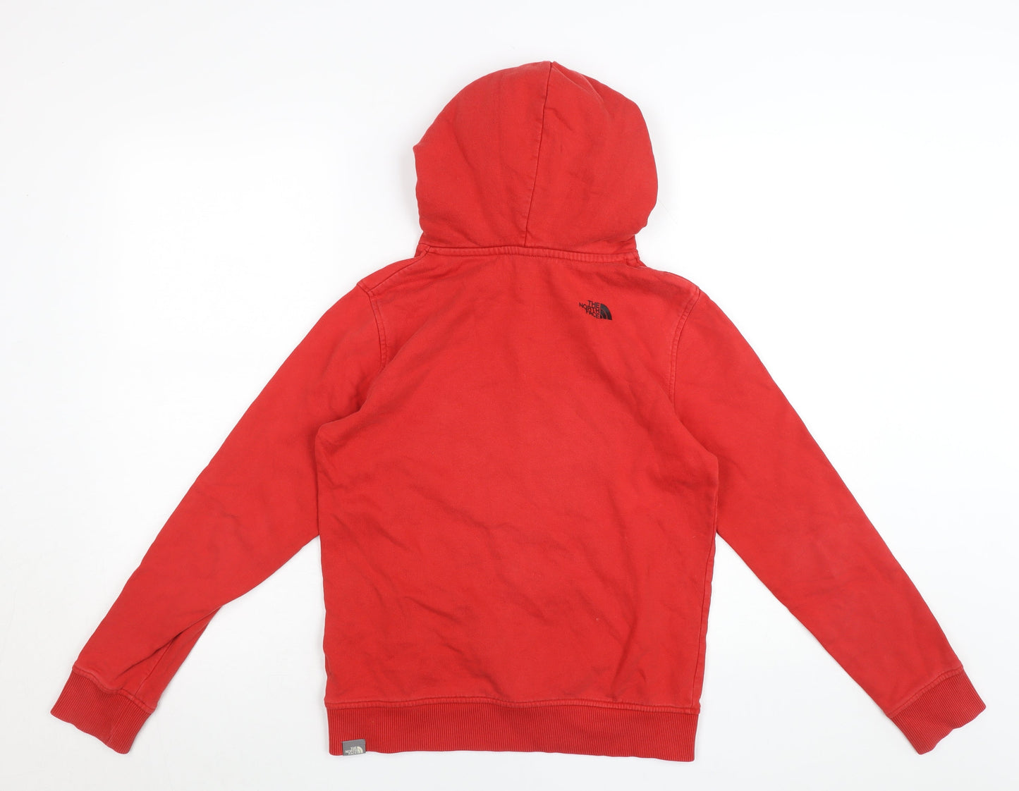 The North Face Boys Red Pullover Hoodie Size 13-14 Years Cotton Logo