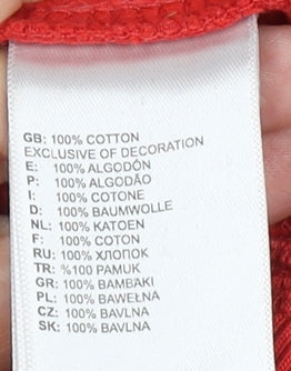 The North Face Boys Red Pullover Hoodie Size 13-14 Years Cotton Logo