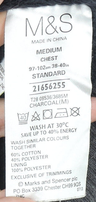 Marks and Spencer Men’s Grey Waistcoat Bodywarmer M 38-40" Cotton Blend