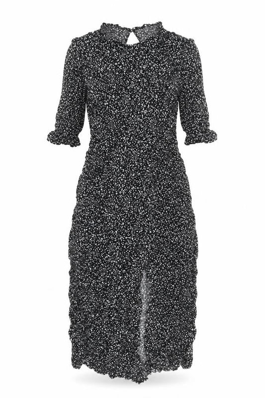 New Look Womens Black Floral Midi Sheath Dress Size 8
