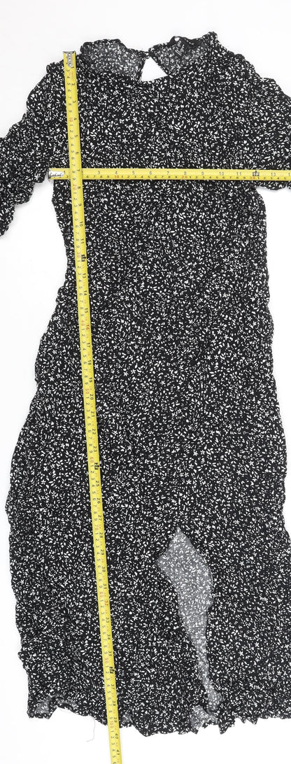 New Look Womens Black Floral Midi Sheath Dress Size 8