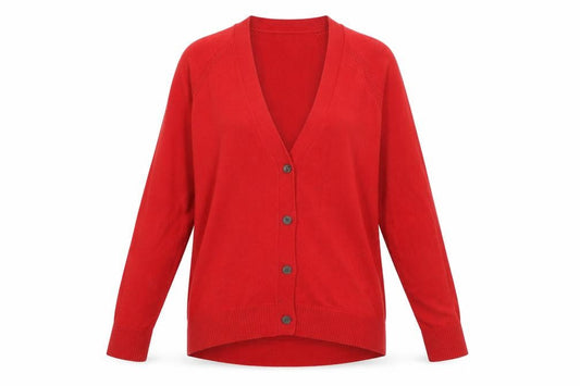 GAP Womens Red V-Neck Cardigan Jumper Size S Long Sleeve Knit