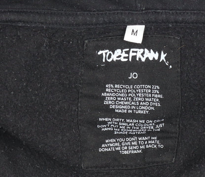 TOBEFRANK Men’s Black Full Zip Hoodie Size M Logo Graphic