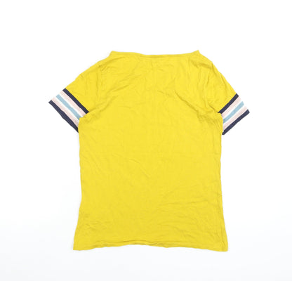 Boden Women’s Yellow Striped Sleeve T-Shirt Size S Casual