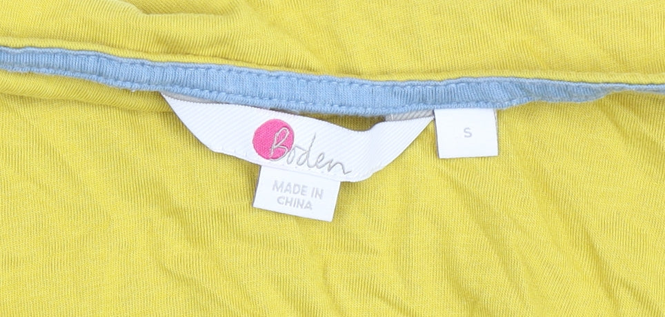 Boden Women’s Yellow Striped Sleeve T-Shirt Size S Casual