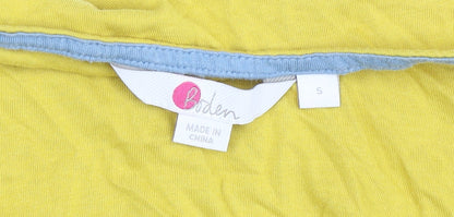 Boden Women’s Yellow Striped Sleeve T-Shirt Size S Casual