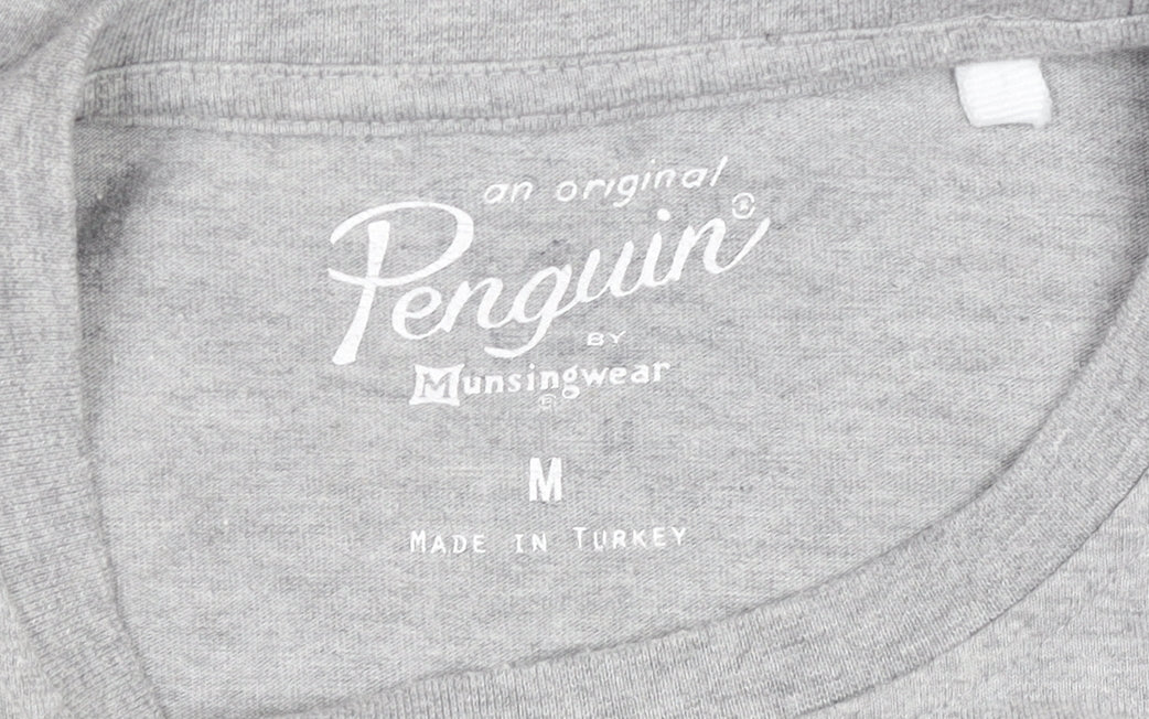 Original Penguin Men's Grey Medium Logo Graphic T-Shirt Cotton Blend