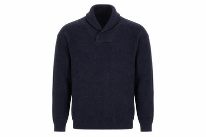 Next Mens Blue Cotton Blend Collared Pullover Jumper Size L