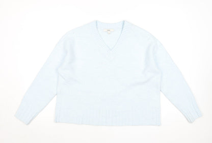 Marks and Spencer Women’s Blue V-Neck Pullover Jumper Size M