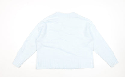 Marks and Spencer Women’s Blue V-Neck Pullover Jumper Size M