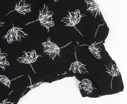 Warehouse Women’s Black Floral Viscose Jumpsuit Size 10