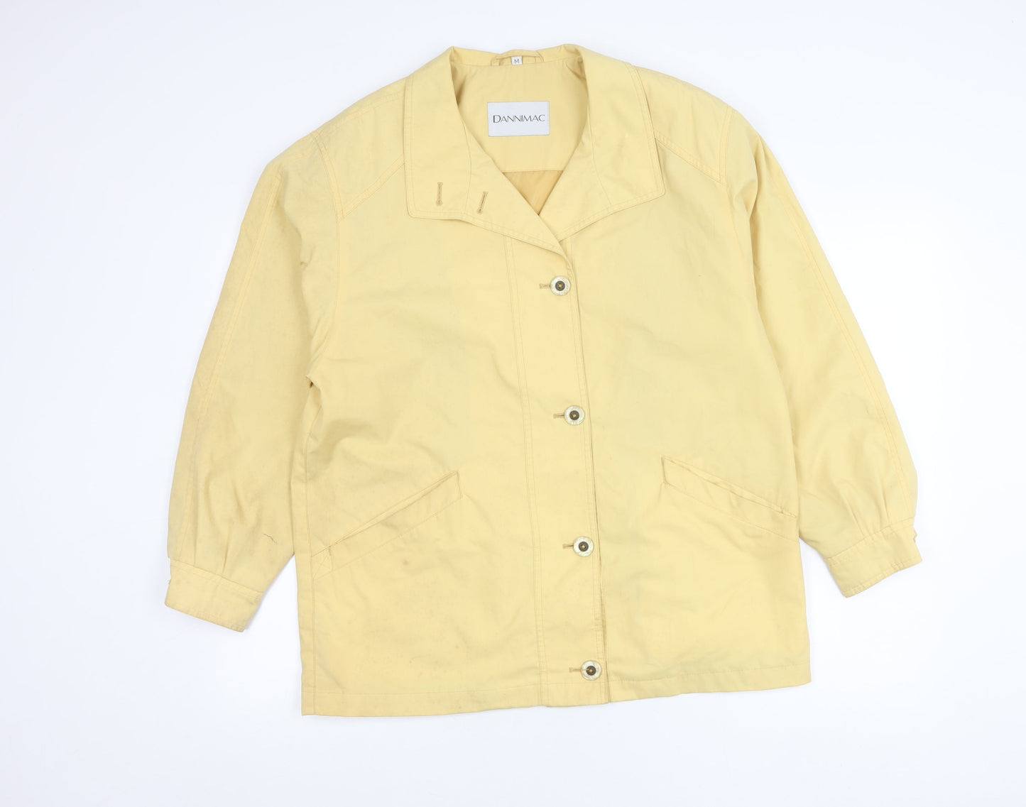 Dannimac Womens Beige Rain Jacket Coat M Mid Length Button Up