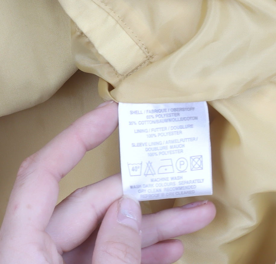 Dannimac Womens Beige Rain Jacket Coat M Mid Length Button Up