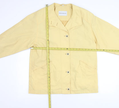 Dannimac Womens Beige Rain Jacket Coat M Mid Length Button Up