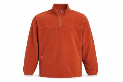 Front view of ASOS Men's Brown Fleece 1/4 Zip Sweatshirt Pullover M Regular Fit