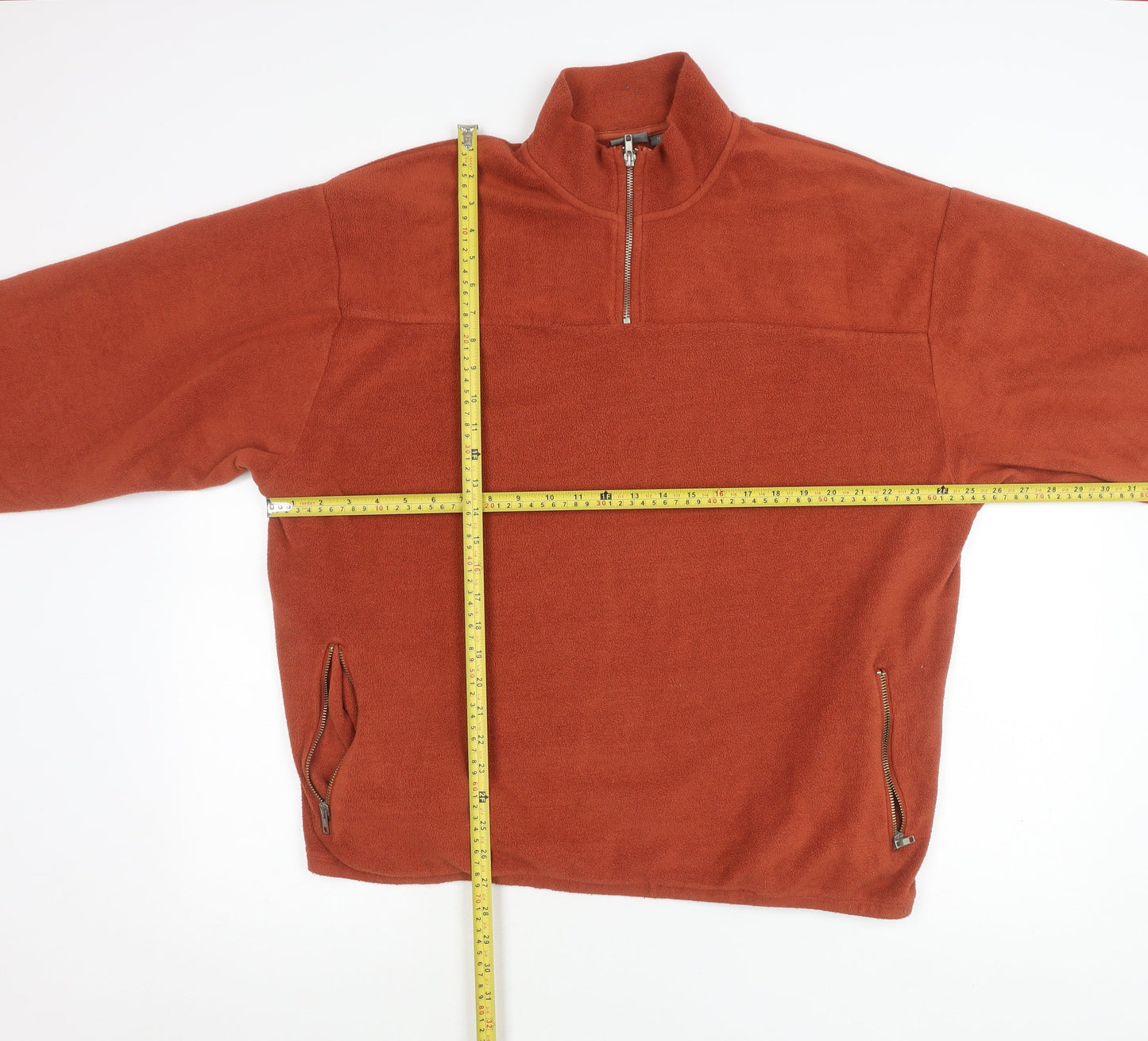 ASOS Men's Brown Fleece 1/4 Zip Sweatshirt Pullover M Regular Fit