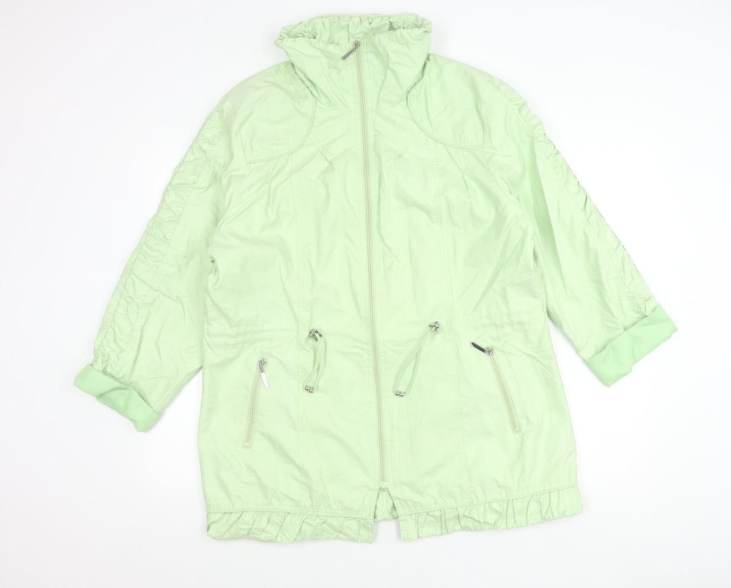 TAGG Womens Green Mid-Length Windbreaker Jacket Size 4