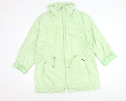 TAGG Womens Green Mid-Length Windbreaker Jacket Size 4