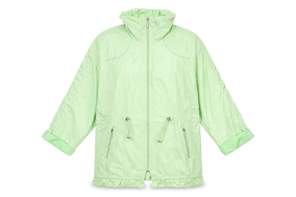 TAGG Womens Green Mid-Length Windbreaker Jacket Size 4