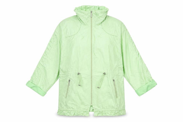 TAGG Womens Green Mid-Length Windbreaker Jacket Size 4
