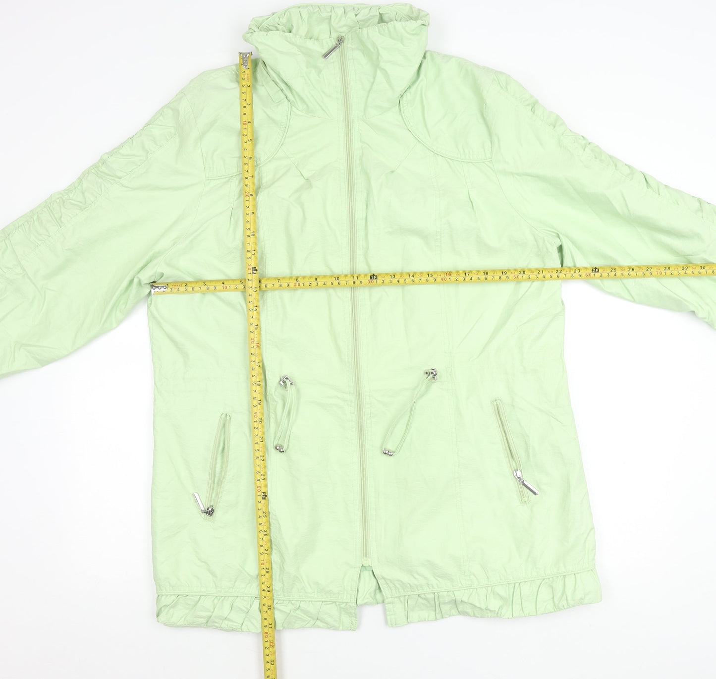 TAGG Womens Green Mid-Length Windbreaker Jacket Size 4