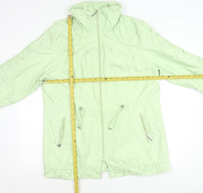 TAGG Womens Green Mid-Length Windbreaker Jacket Size 4