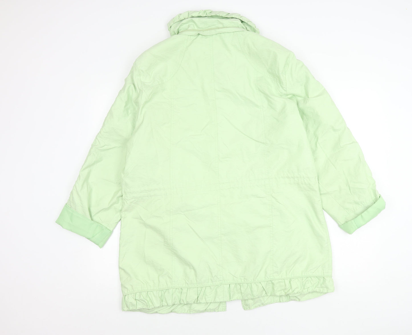 TAGG Womens Green Mid-Length Windbreaker Jacket Size 4